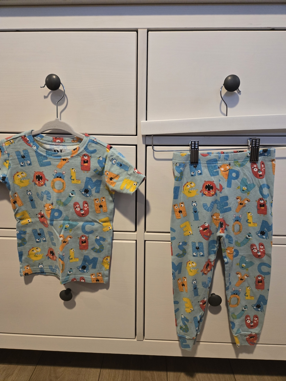 The Children's Place Light Blue Monster Alphabet Pajama Set
